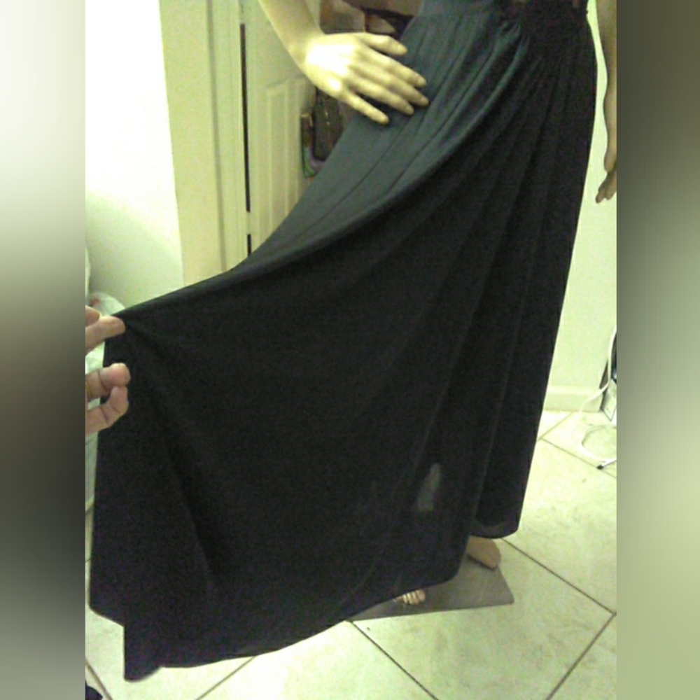 VINTAGE 1980s LORRAINE LINGERIE SET Luxurious Black Lace MAXI W/ ROBE PTP 15-19 - Picture 15 of 16
